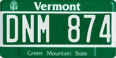 VT license plate DNM874