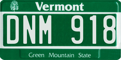 VT license plate DNM918