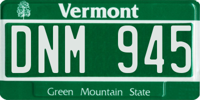 VT license plate DNM945
