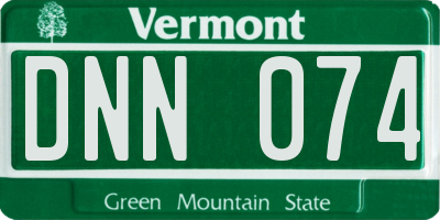 VT license plate DNN074