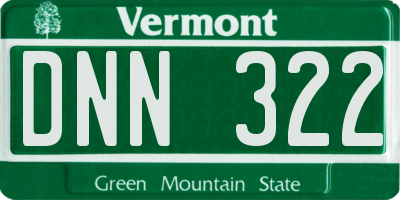 VT license plate DNN322