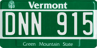 VT license plate DNN915