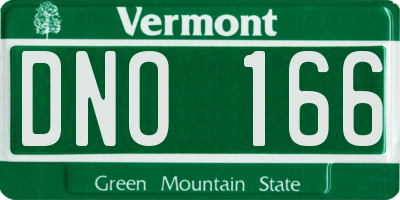 VT license plate DNO166