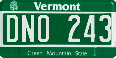 VT license plate DNO243
