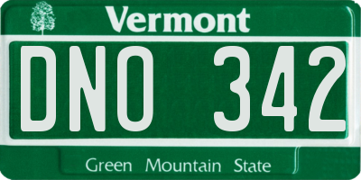 VT license plate DNO342