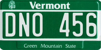 VT license plate DNO456