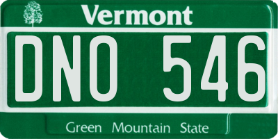 VT license plate DNO546