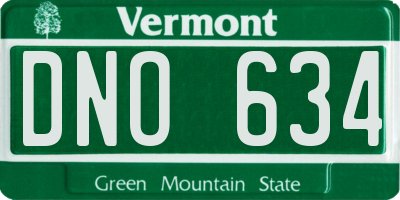 VT license plate DNO634
