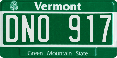 VT license plate DNO917