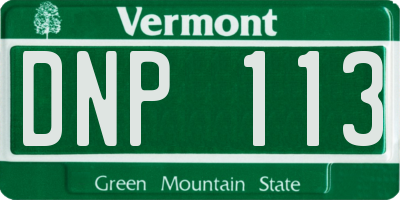 VT license plate DNP113