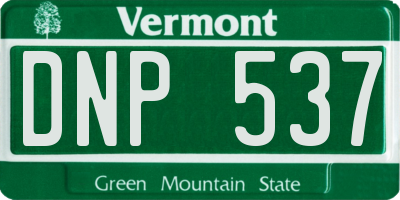 VT license plate DNP537