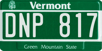 VT license plate DNP817