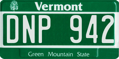 VT license plate DNP942
