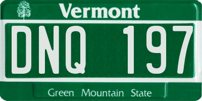 VT license plate DNQ197
