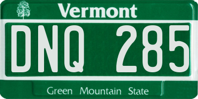 VT license plate DNQ285