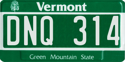 VT license plate DNQ314