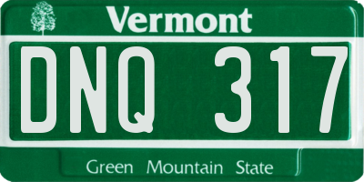 VT license plate DNQ317