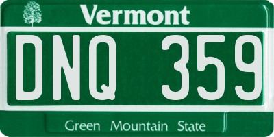 VT license plate DNQ359