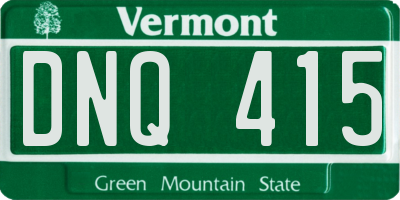 VT license plate DNQ415