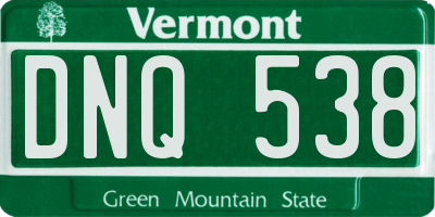 VT license plate DNQ538