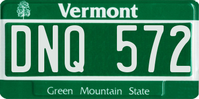 VT license plate DNQ572