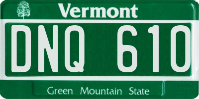 VT license plate DNQ610