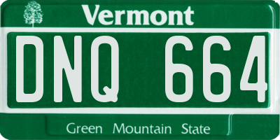 VT license plate DNQ664