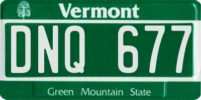 VT license plate DNQ677