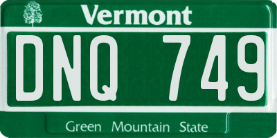 VT license plate DNQ749