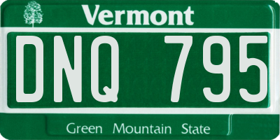 VT license plate DNQ795