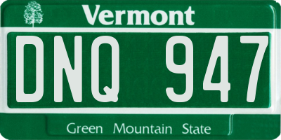 VT license plate DNQ947