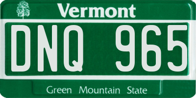 VT license plate DNQ965