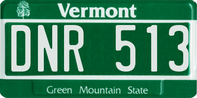 VT license plate DNR513
