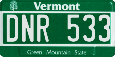 VT license plate DNR533