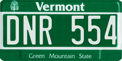 VT license plate DNR554