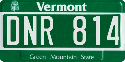 VT license plate DNR814
