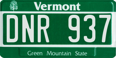 VT license plate DNR937