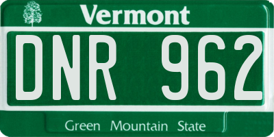 VT license plate DNR962