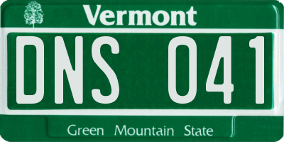 VT license plate DNS041