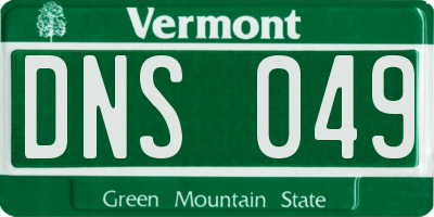 VT license plate DNS049