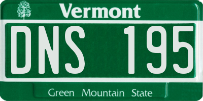 VT license plate DNS195