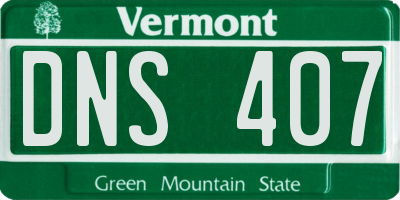 VT license plate DNS407