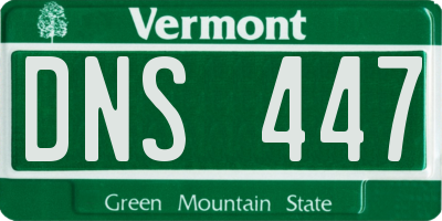 VT license plate DNS447