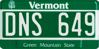 VT license plate DNS649