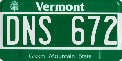 VT license plate DNS672