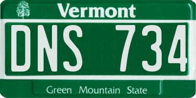 VT license plate DNS734