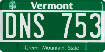 VT license plate DNS753