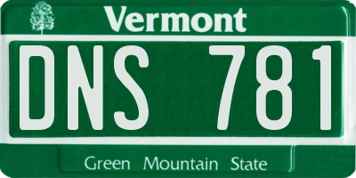VT license plate DNS781