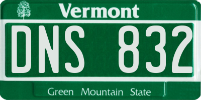 VT license plate DNS832