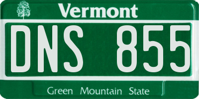 VT license plate DNS855